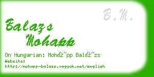 balazs mohapp business card